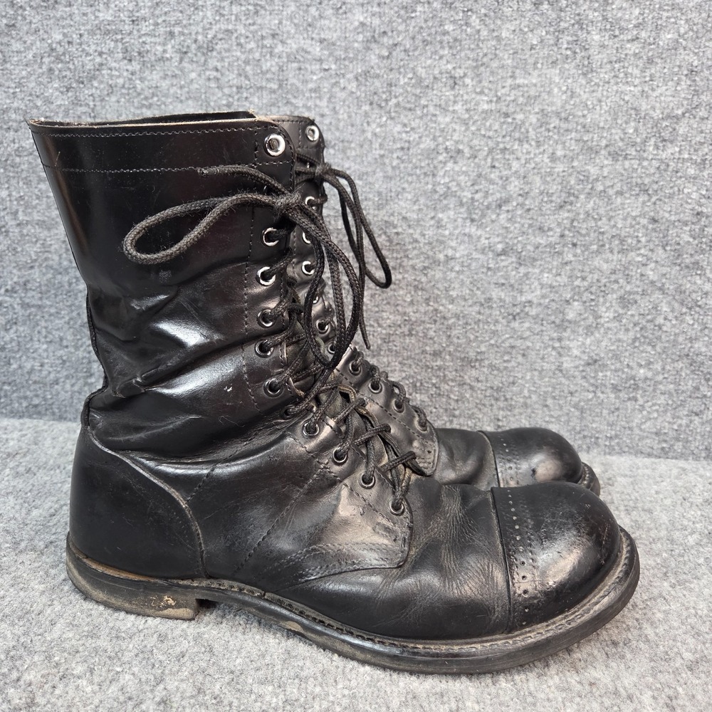 CORCORAN 975 Military Cap Toe Combat Jump Black Leather Boots USA 13D